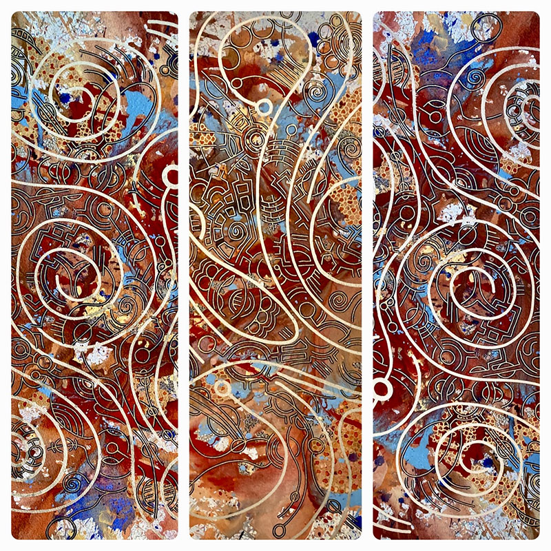 Beckoned Fire Lights (Triptych)